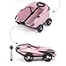 Diydeg Pet Stroller with 4 Wheels, Foldable Lightweight Adjustable Pet Travel Carrier with Sun Shades, Breathable Mesh Multifunctional Stroller for Dog and Cat (Pink)