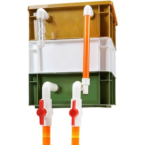 WhiteForest【新登場】水槽フィルター 池用大型フィルターキット 外部水循環システムDIY ターンオーバーボックス水槽フィルター フィルタードリップボックス - ポンプとフィルターメディアなし (S-3段-B)