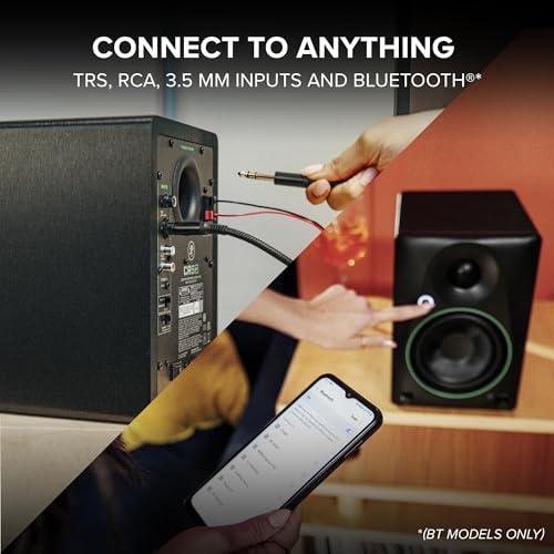 Mackie CR3.5 3.5" Creative Reference Powered Studio Monitors with Tone Knob and Location Switch — Active Speakers for Music Production, Desktop Computer, Gaming, HiFi Listening