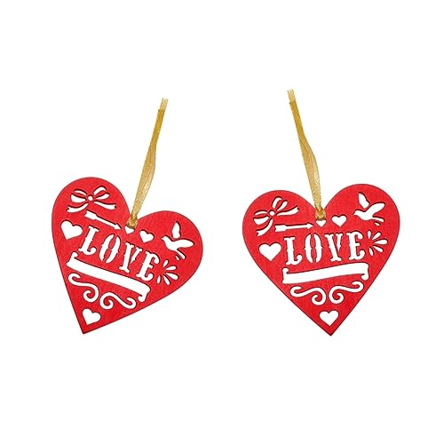 Corazón de madera de 12 piezas ABOOFAN para manualidades y scrapbooking 8