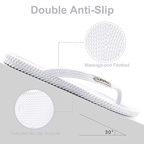 Image of LAVAU Flip Flops for Women, Waterproof Non Slip Thong Sandals for Shower Beach Pool, 100% Recyclable