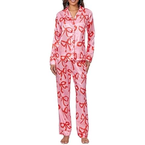 HZPHQY Women's Bow Print Pajama Set Cover