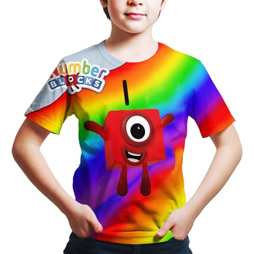 Boys Girls T Shirt Kids Short Sleeve Cartoon Crewneck 3D Printed Graphic Shirts for Kids Youth 6-16 Years