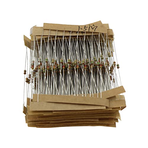 Baugger Resistores de metal,640pcs 1 / 6W 64 Values Kit de Resistores de Filme de Carbono 5% Resisto