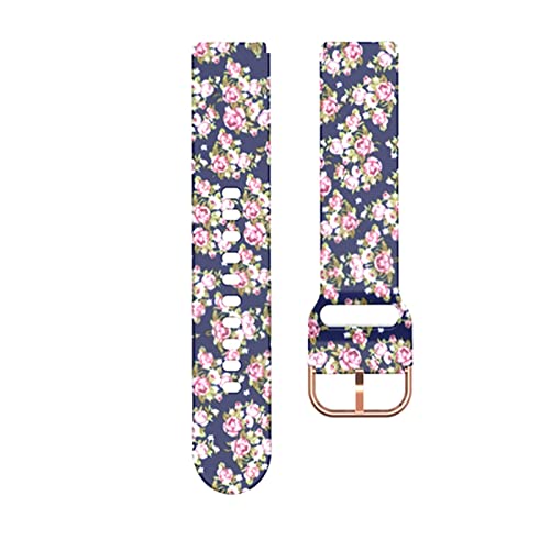 KKFA 18mm Silikondruck Uhrenarmband für Garmin Vivoactive 4S/Vivomove 3S/Venu 2S Smart Watch Armband Cover