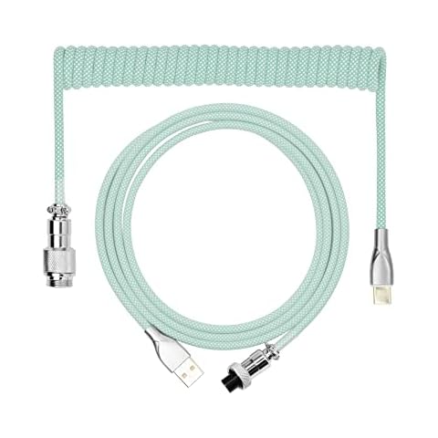 Cable en espiral para teclado EPOMAKER Macaron verde Cover