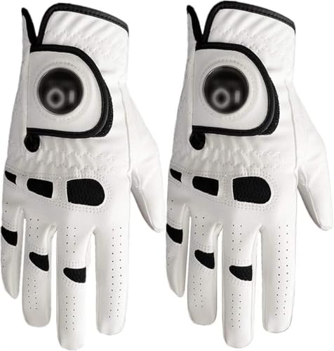 Gants de golf pour homme (lot de 2 mains gauche et droite) en cuir synthétique souple