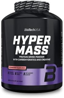 BioTechUSA Hyper Mass Drink Powder with Carbohydrate, Protein and creatine, Source of Fibre, Without Added Sugar, 4 kg, Caramel-Cappuccino