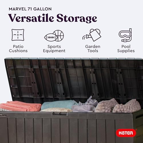 Keter 253846 Marvel Plus 71 Gallon Resin Outdoor Storage Box thumb #3