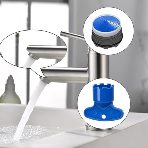 Cache Wasserhahn Belüfterschlüssel,10 Stück WasserhähneSieb M18.5 mit 2 Mischdüsenschlüssel,für Badezimmer,Küche Luftsprudler Montageschlüssel Armaturen