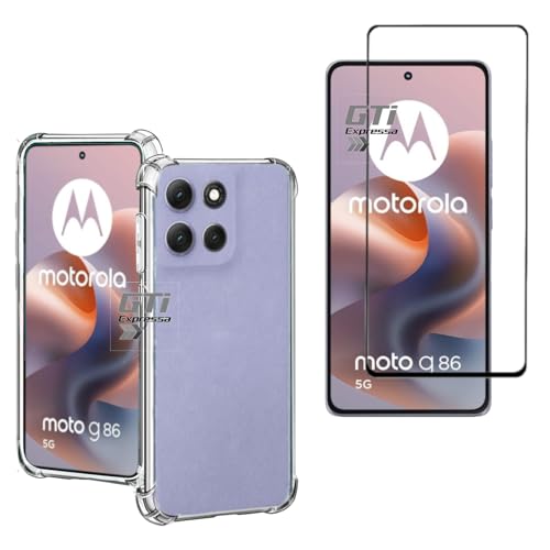 Kit Capa Anti Impacto e Película Cerâmica Motorola Moto G86 Transparente