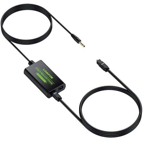 LiNKFOR 3.5mm a SPDIF Convertitore Supporta 48KHz Convertitore Audio Analogico-Digitale con Cavo Ottico (3ft/1m) Cavo Maschio da 3,5 mm a Ottico per Televisori Computer Proiettori Console di Gioco