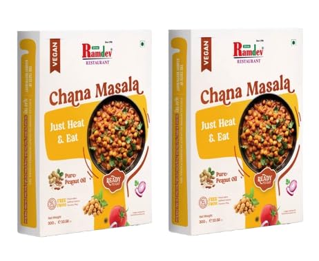 Ramdev Ready to Eat Chana Masala, 300g | Vegan | 100% Vegetarian | Pure Peanut Oil | No Preservatives, No Artificial Colours | Just Heat & Eat-image-4
