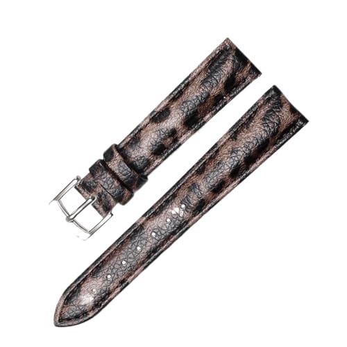 Bracelet montre léopard cuir véritable femme 12-20mm