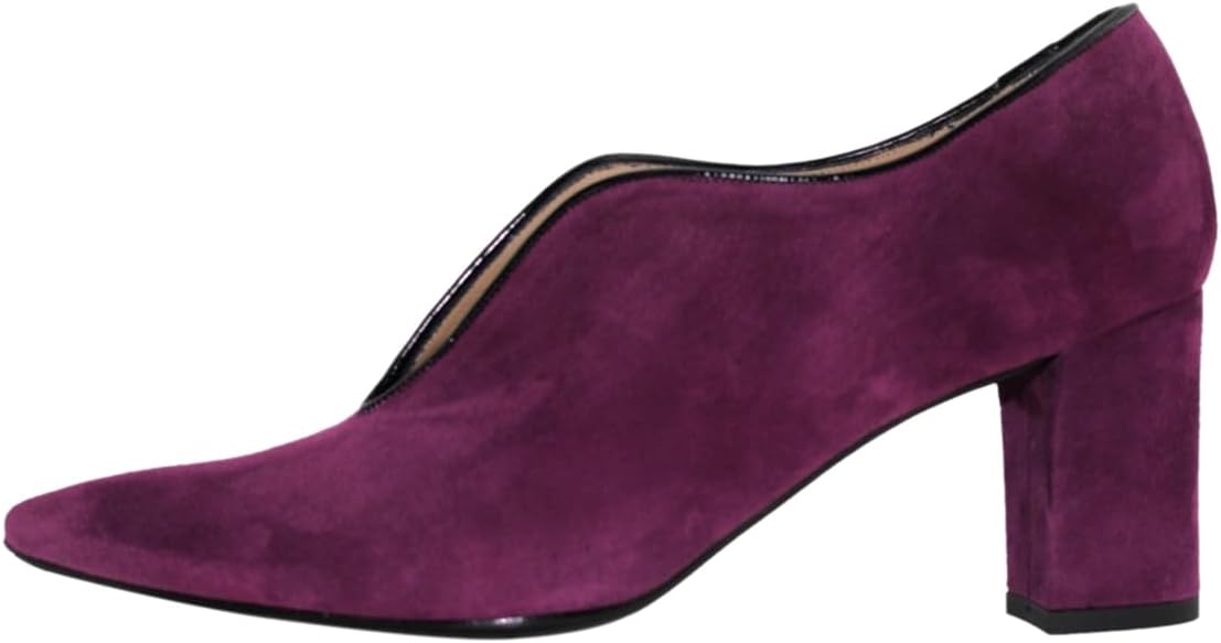 FOWT Women Chic Pointed Toe V-Cut Pumps Slip on Chunky Mid Heels Party Office Daily Dress Shoes Size 4-16 US