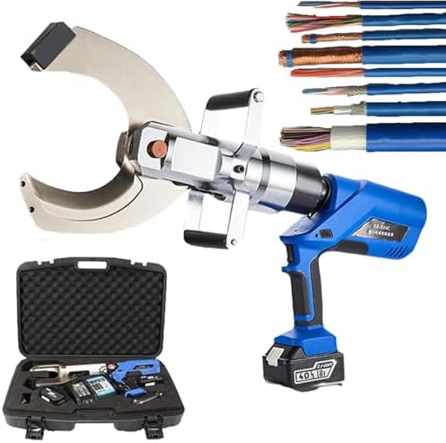 Cordless Hydraulic Cable Cutter with LED Display, 18V Battery Powered Wire Cutter, Cuts 65MM-135MM Al/Copper Cables, Includes 2 x 4.0Ah Batteries (EZ65C)