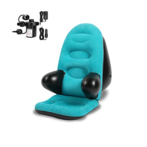 BDL Inflatable Armrest Lounge Chair Couch, Foldable Air Chair Lazy Couch for Gaming Reading Indoor Outdoor, Blue（Air Pump Included）