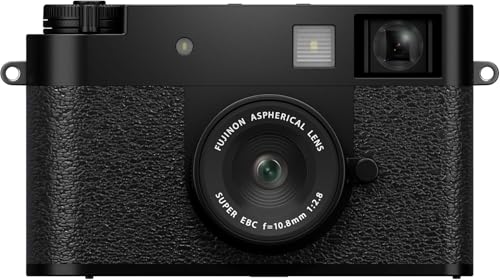 Image of FUJIFILM X Half Digital Camera with Fujifilm Instax Mini Link 3 Smartphone Printer and Sunshine Microfiber Cleaning Cloth... (Black, Clay White Printer + 20 Sheets)