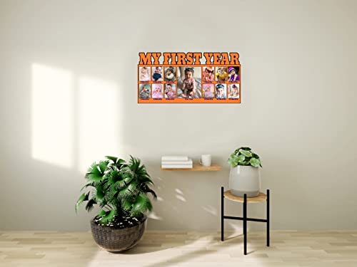 Image of Customised Baby Photo Frames for Gifts Home Decor Wall Frame Orange Color Pack of 1