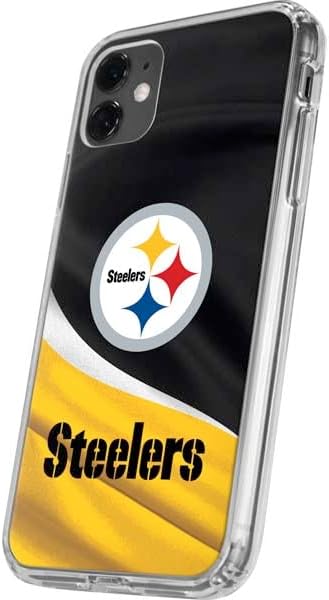 Skinit Clear Phone Case Compatible with iPhone 11 - Officially Licensed NFL Pittsburgh Steelers Design