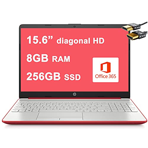 HP Flagship Notebook 15 Laptop 15.6â€ Diagonal HD Display Intel Pentium Gold 6405U 8GB RAM 256GB SSD Intel UHD Graphics HDMI USB-C Webcam Win10 + HDMI Cable