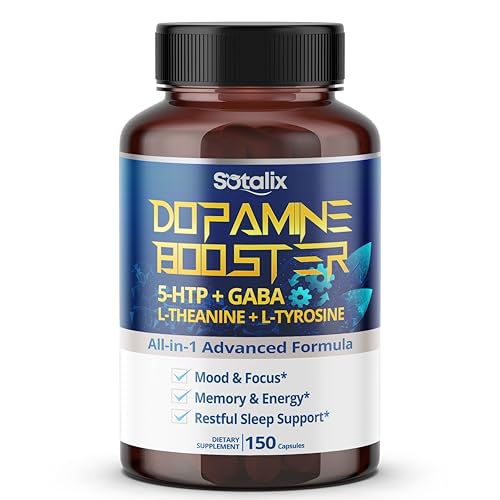 5-HTP + GABA with L-Theanine + L-Tyrosine - Mood & Focus, Memory & Energy, Restful Sleep Support (150-day Supply (Pack of 1))
