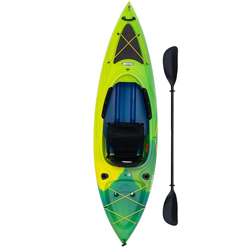 Lifetime Tundra Sit-Inside Kayak, 10.2 Ft, Paddle Included, Adjustable Frame Seat, Storage Hatch, Green