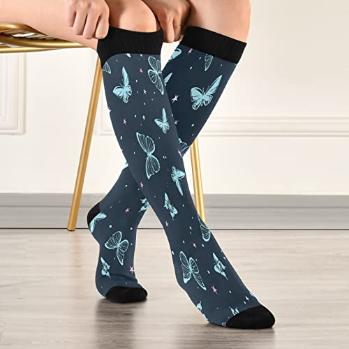 Staytop Pretty Butterfly Compression Socks For Women Men,Knee High Stockings For Athletic Sports,Running,Travel (20-30Mmhg), C06S20017 #TOP4