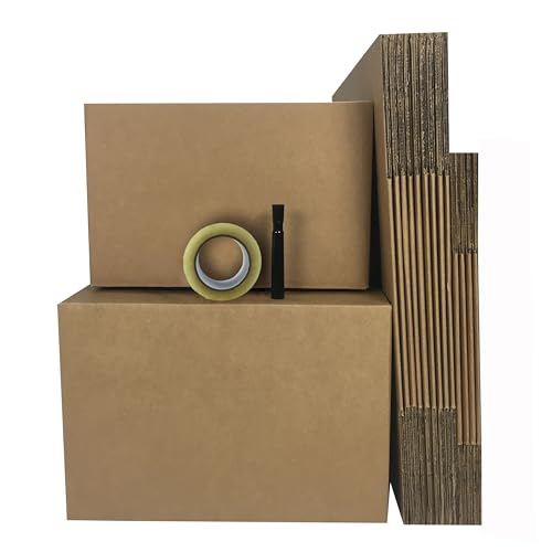 UBMOVE Economy Moving Kit #1, 1-2 Bedroom Kit, Apartment Moving Kit, Moving Supplies Kit, For Small Spaces, Small & Medium Boxes, Packing Tape & 1 Marker
