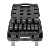 13tlg 3/4 zoll Kraft Schlagschrauber Nüsse Sechskant Nuss Schlagnuss 19-50MM lang Steckschlüsselsatz Stecknuss Set für Automobilwerkstätten Fabrikwartung Heimgaragen