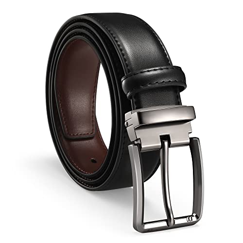 Wlead Men's Belt, Reversible Leather Belt 1 3/8" For Mens Dress Casual Golf Pants Shirts,One Reverse For 2 Sides #TOP7