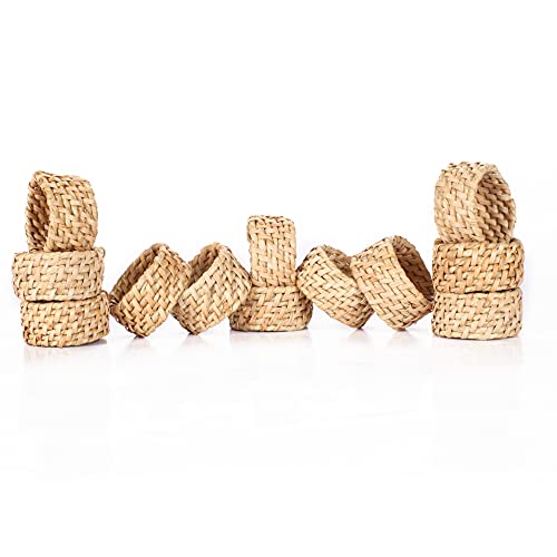 Rattan Napkin Rings Set Of 12, Napkin Ring Holder For Thanksgiving, Christmas, Party Decoration, Dinning Table, Everyday Gatherings, Napkin Rings Bulk - Natural Rattan #TOP6