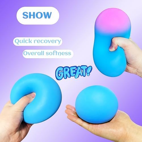 JIAHO Giant Squishy Stress Balls | For Adults, 4-Inch Jumbo, Sensory Balls