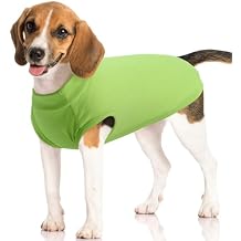 Kuoser Fleece Dog Sweater for Medium Dogs, Warm Dog Sweatershirt Pullover with Leash Hole, Cozy Dogs Pajamas Stretchy Pet Vest Coat Pet Winter Jacket for Small Medium Large Dogs Boy or Girl, Green M