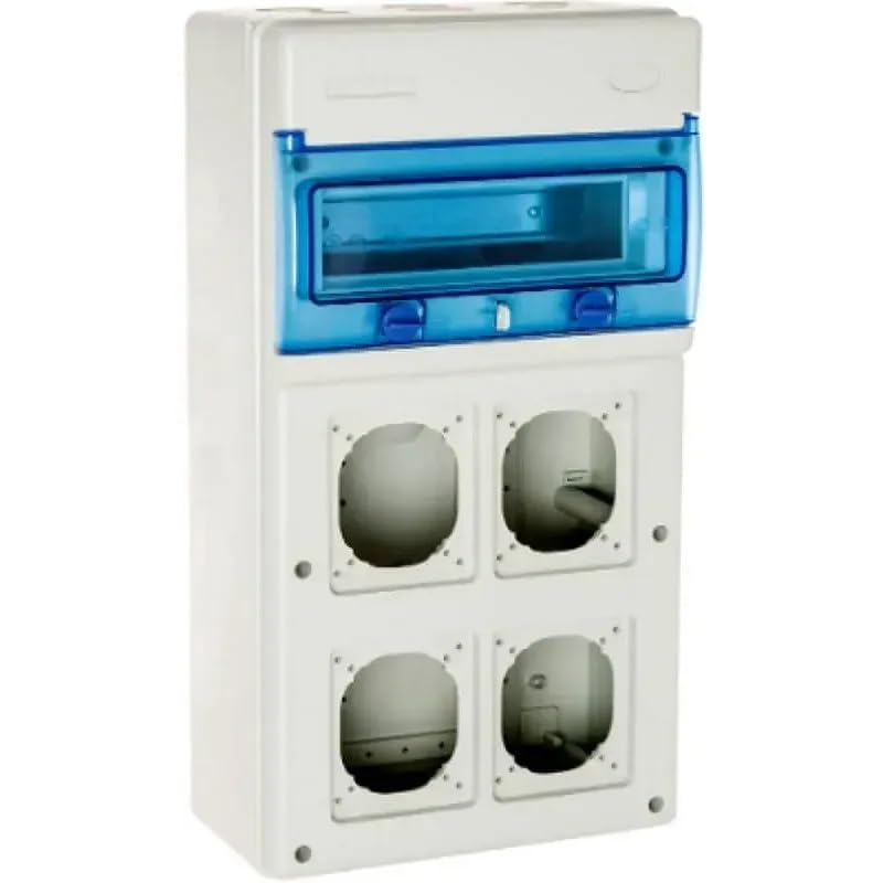 Solera 1311V4 - Caja industrial para 11 elementos. De 270x500x160. Lateral liso. Cierre con maneta de plástico.