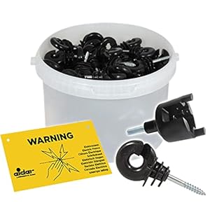 Eider Inschroefhulp & waarschuwingsbord ringisolator 100 stuks in emmer gratis, schroefhulp en waarschuwingsbord van de bestseller ook geschikt voor hardhout accessoires, zwart