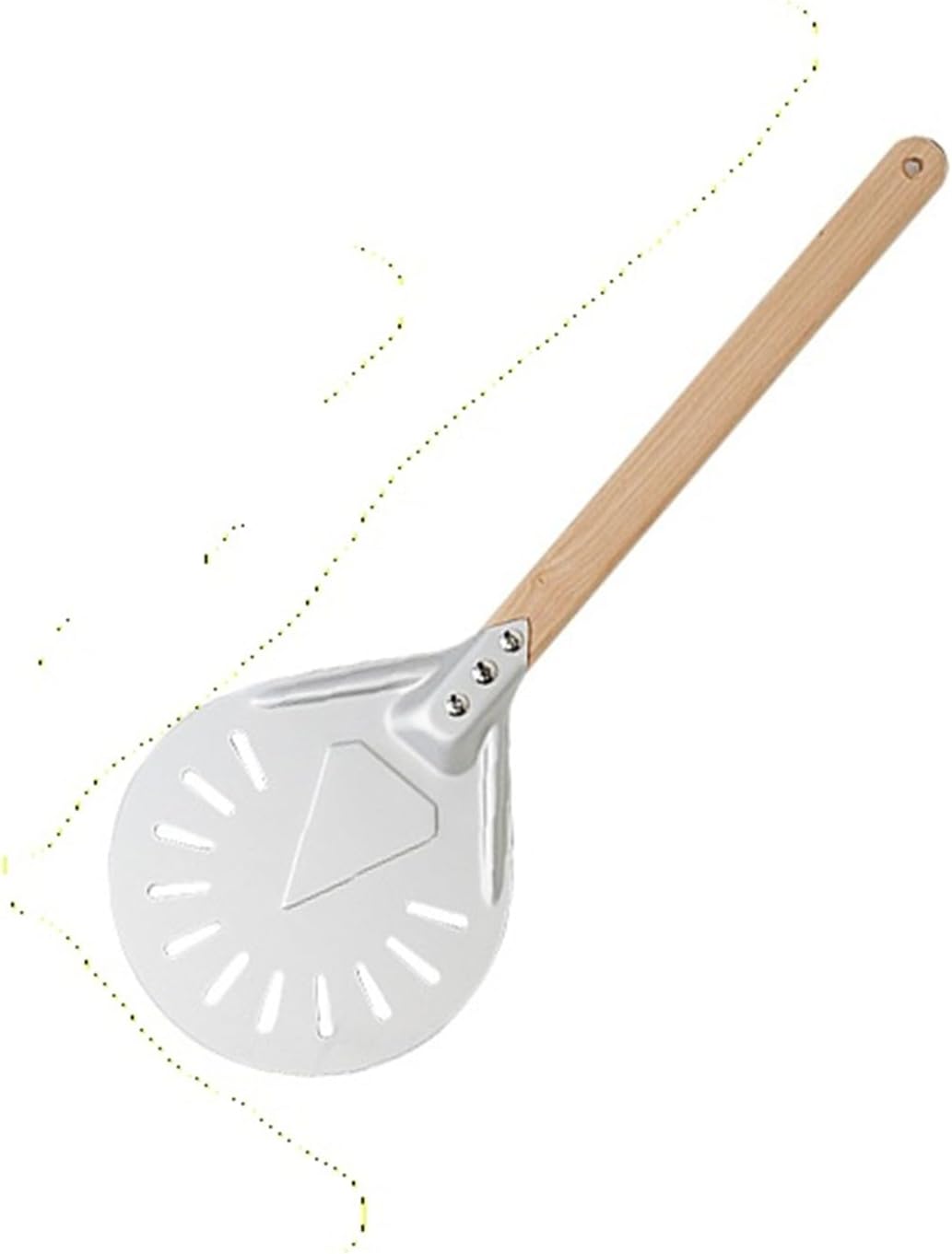 Aluminum Pizza Shovel Peel Lifter Tools Non Slip Wooden Handle Cake Bread Paddle Baking Turner Accessorie(35cm Black 40cm H)