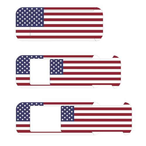 JUNGLE DEER Webcam Cover, Laptop Camera Cover Slide, Ultra-Thin, US Flag Pattern Design, Web Camera Cover fits Laptop, Desktop, PC, Macboook Pro, iMac, Computer, Protect Your Privacy & Security