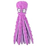 D KING D KING Octopus Squeaky Dog Toy, Puppy Teething Toys,Interactive Outdoor Dog Toys,Plush Toy for Small Medium Dog (Purple)