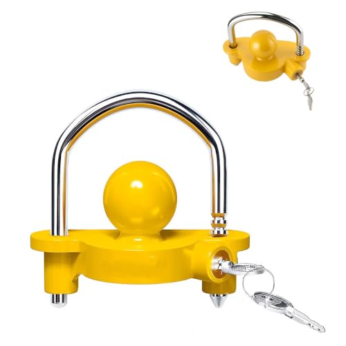 Anhängerschloss, Anhänger Schloss mit 2 Schlüssel für Anhängerkupplung, Diebstahlsicherung Kupplungsschloss Anhänger Abschleppsperre für Kupplungs-Einlass von 1-7/8 & 2 & 2-5/16 Zoll