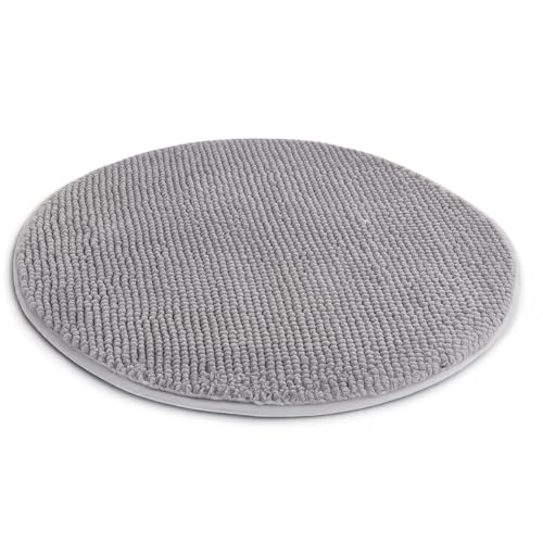 Level One Badematte Hell-Grau 1 Stück Rund, weiches saugstarkes Polyester,...