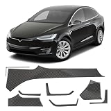 Fancemot 8PCS Real Carbon Fiber Center Console Dashboard Panel Trim Compatible with 2012–2020 Tesla Model S & 2016–2020 Model X, Interior Decor Sticker Accessories