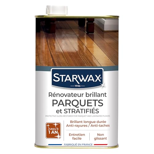 STARWAX - Rénovateur Brillant Protecteur pour Parquets Vitrifiés et Sols Stratifiés - Fait Briller, Protège et Estompe les Rayures - Anti-Tache et Anti...