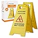 Produktbild Preiswert&Gut 2 x Achtung Rutschgefahr Schild Warnschild für Nässe und Glätte Vorsicht Rutschgefahr Aufsteller mit Piktogramm für Geschäfte Lagerhallen Krankenhäuser 60 cm x 21/30 cm