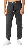 ITALYMORN Travel Joggers for Men Elastic Waist Summer Pants Gray Jogging Pants with Big Pockets L Dark Grey