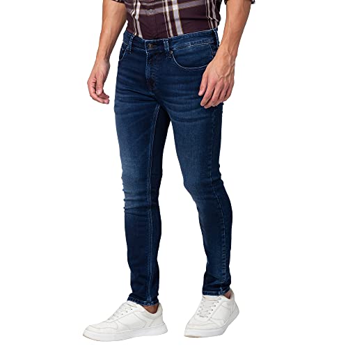 Image of Spykar Men's Super Skinny Fit Low-Rise Jeans (Ankle Length)