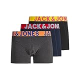 JACK & JONES Boy's JACCRAZY SOLID 3 Pack NOOS JNR Trunks, Black/Detail:Navy Blazer-Black, 176