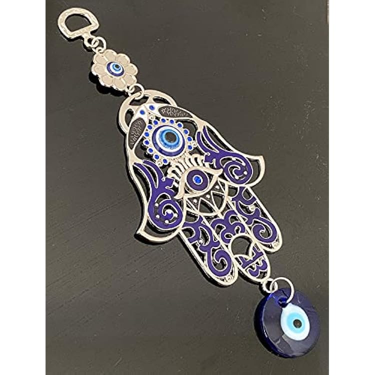 Betterdecor Blue Evil Eye Hamsa Hand Wall Hanging for Home Office Car Decor-023