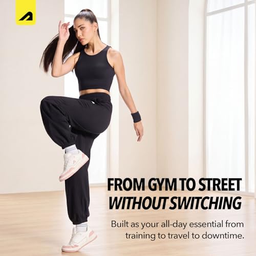 Image of Boldfit Women Joggers Track Pants, Relaxed Fit, Soft & Breathable, Elastic Waist with Drawstring, Moisture-Wicking, Durable with Pockets, Stylish Sweatpants for Gym, Yoga, Travel & Casual Wear