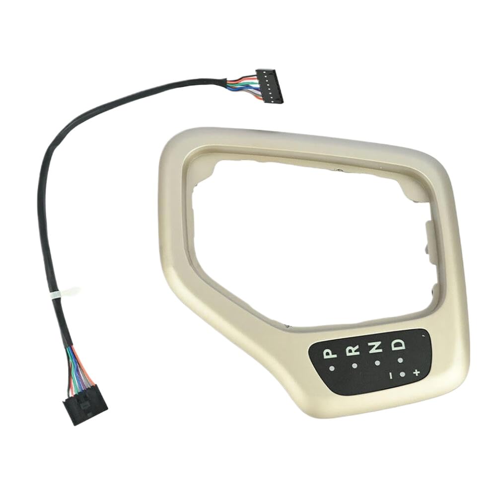 Anrnkyhsh Gold Vehicle Transmission Center Shifter Bezel With Harness Kit 601-401 5Yd27ls5aa Compatible With Cherokee 2014-2018(Gold)